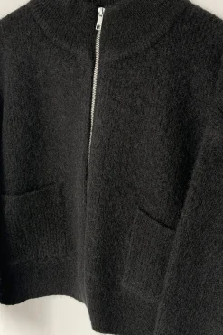 Alpaca Zip Front Jacket (Black)