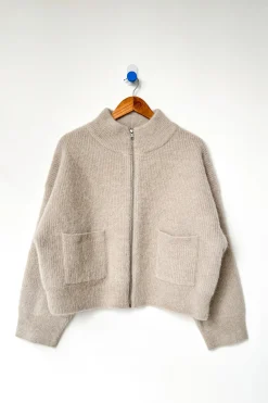 Alpaca Zip Front Jacket (Smoke)