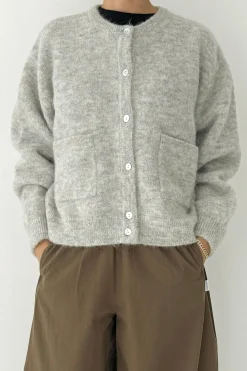 Amélie Alpaca Cardigan (Light Grey)
