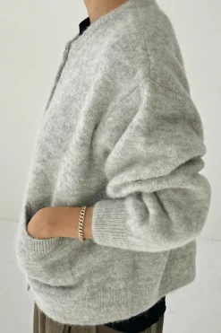 Amélie Alpaca Cardigan (Light Grey)