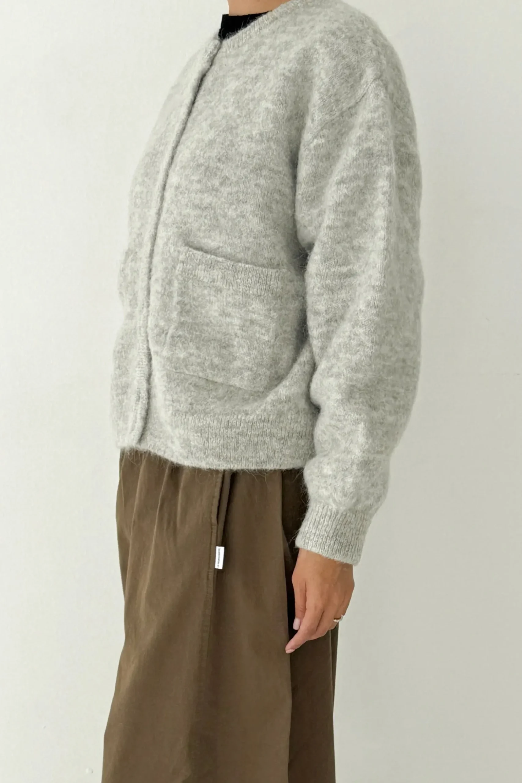 Amélie Alpaca Cardigan (Light Grey)