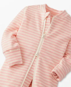 Baby Striped Zip Sleeper (Blush)