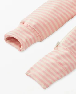 Baby Striped Zip Sleeper (Blush)