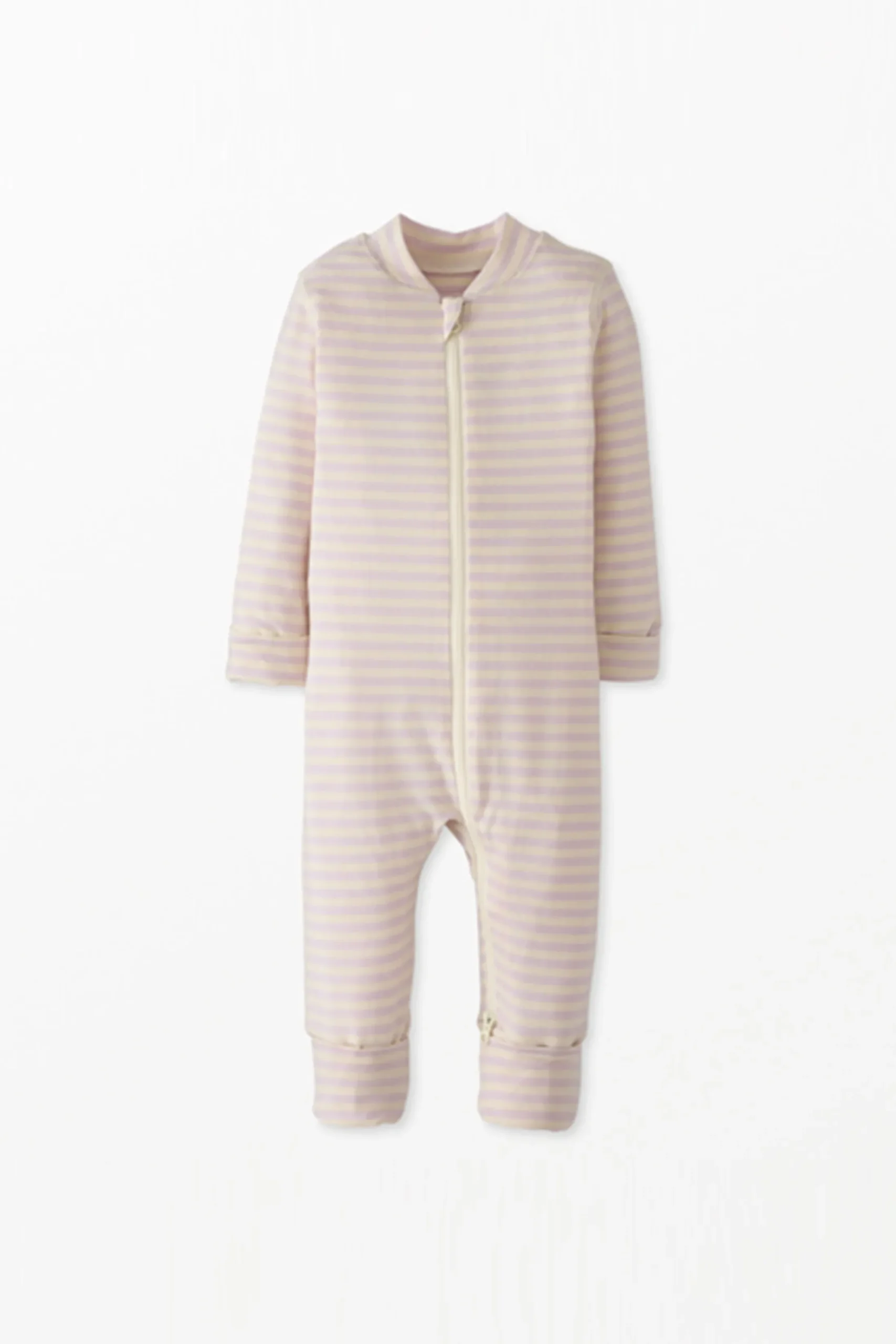 Baby Striped Zip Sleeper (Lavender Fog)