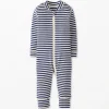 Baby Striped Zip Sleeper (Navy)