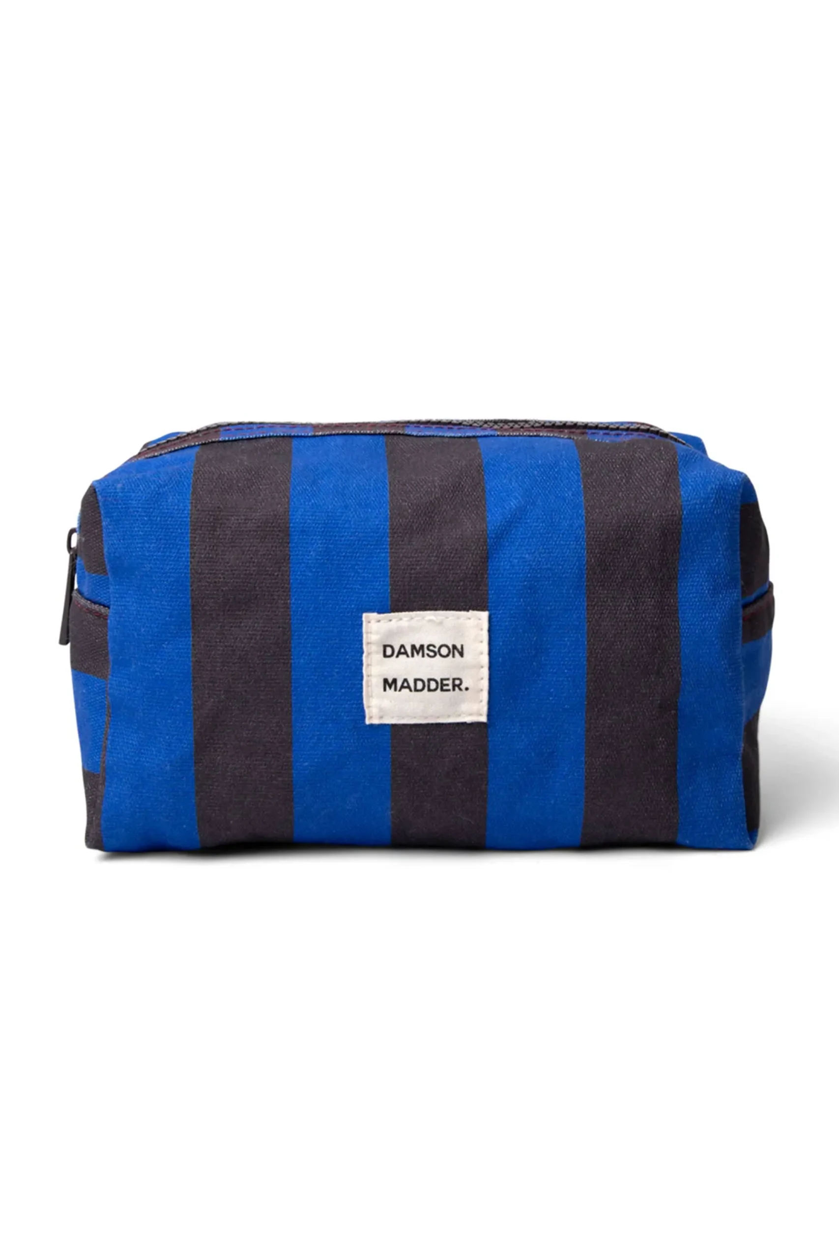 Canvas Make Up Bag (Blue/Grey Stripe)