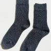 Cashmere Pointelle Socks (Charcoal)