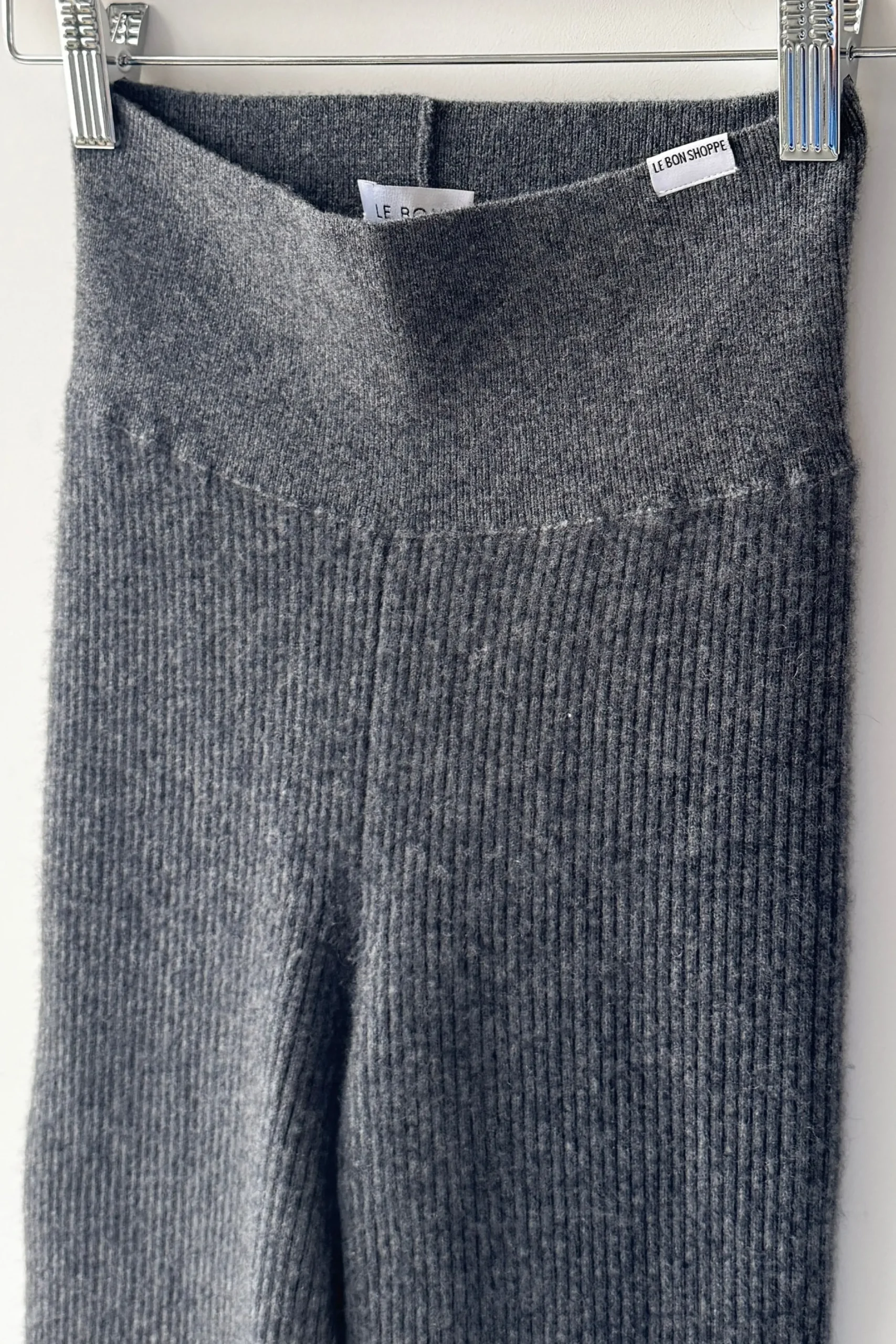 Cashmere Ribbed Leggings (Charcoal)