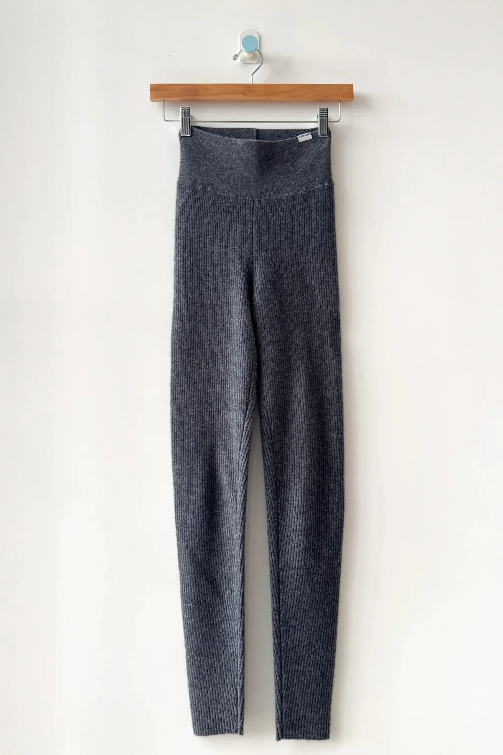 Cashmere Ribbed Leggings (Charcoal)