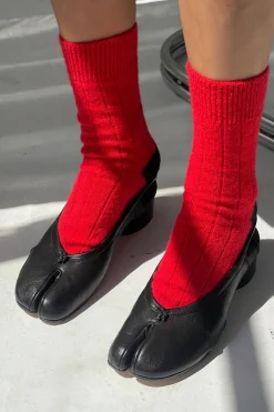 Cashmere Socks (Poppy Red)