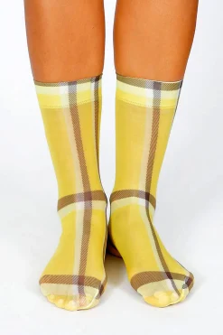 Cher Nylon Ankle Socks (Yellow)