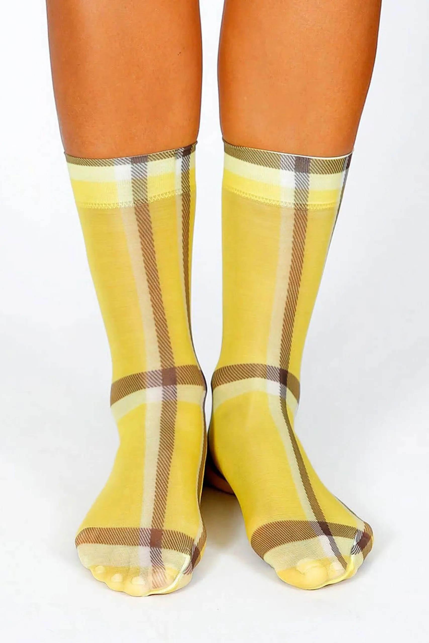 Cher Nylon Ankle Socks (Yellow)
