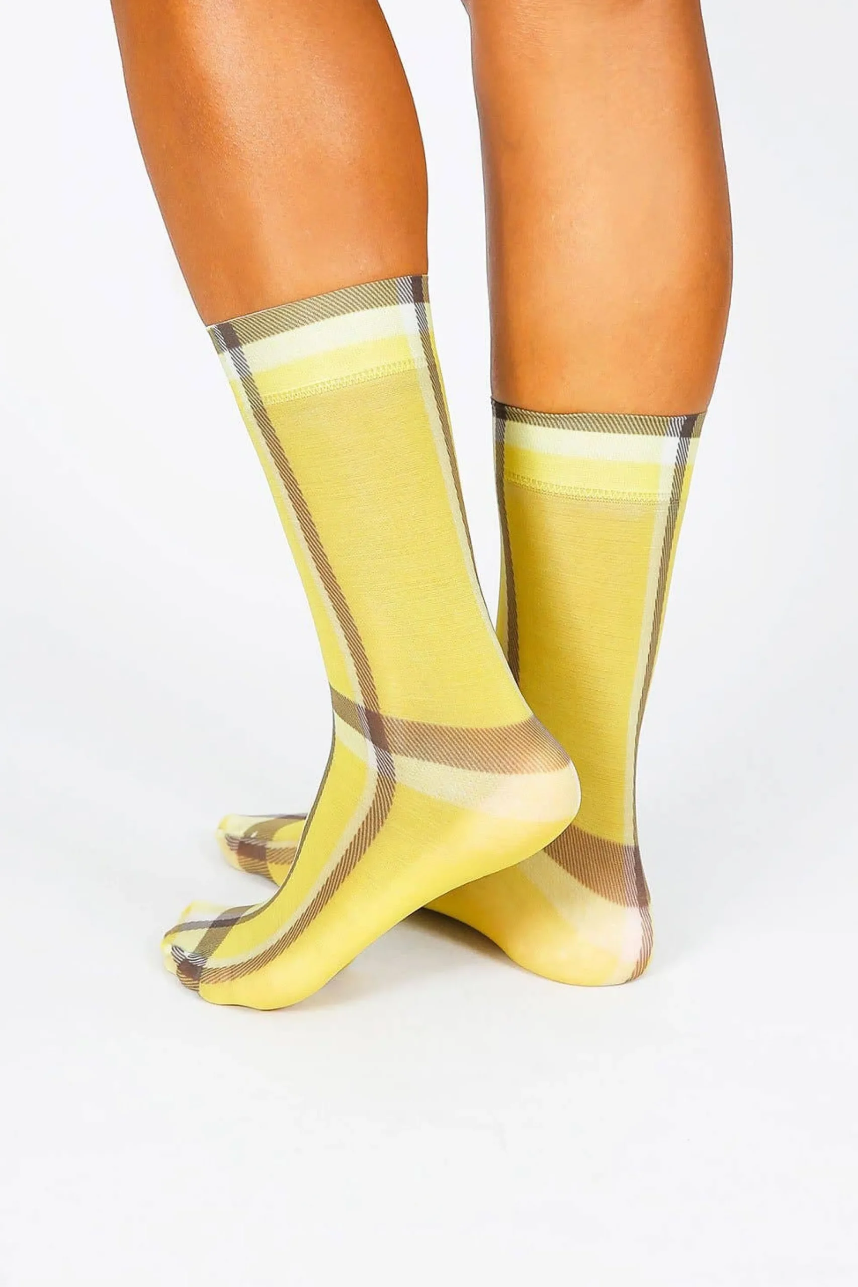 Cher Nylon Ankle Socks (Yellow)