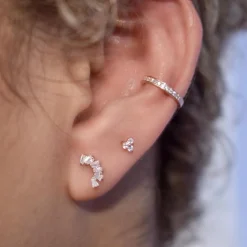 CZ Baguette Studs (Solid Gold)