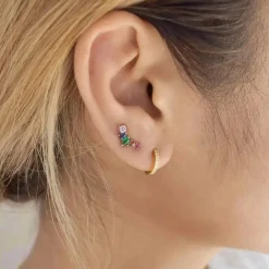 CZ Colorful Crawler Studs (Solid Gold)