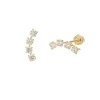 CZ Curved Studs (14K Solid Gold)