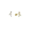 CZ Marquise & Round Studs (Solid Gold)