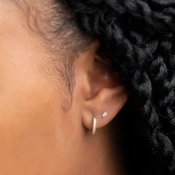 CZ Pave Huggies (Solid Gold)