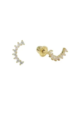 CZ Pear Crawler Studs (Solid Gold)