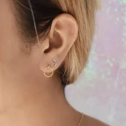 CZ Pear Crawler Studs (Solid Gold)