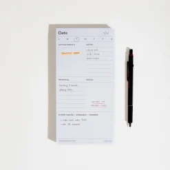 Daily Task Notepad Planner - White/Grey
