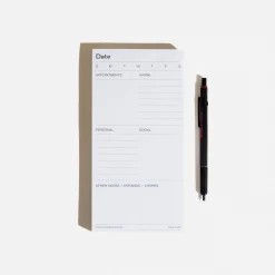 Daily Task Notepad Planner - White/Grey