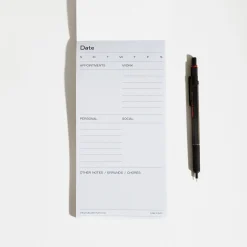 Daily Task Notepad Planner - White/Grey