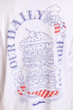 Damson Deli Long Sleeve Tee (White)