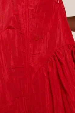 Elina Midi Dress (Red Tafetta)