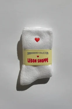 Embroidered Cloud Socks (White)