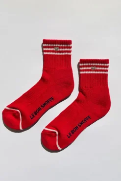 Embroidered Girlfriend Socks (Red)
