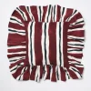 Frilly Cushion (Burgundy Stripe)