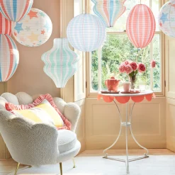 Hanging Paper Stripy Lantern Decoration x 3