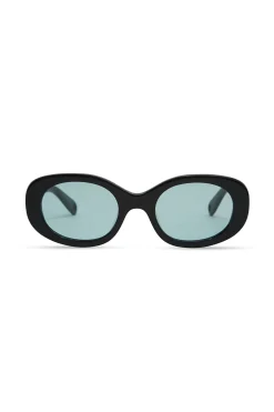 Lyna Sunglasses (Gloss Black Teal Lens)