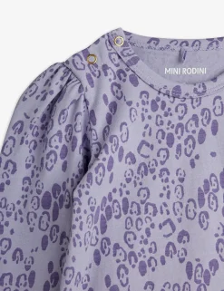 Mini Leopard Long Sleeve Onesie (Purple)