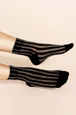 Mykonos Sheer Short Crew (Black)