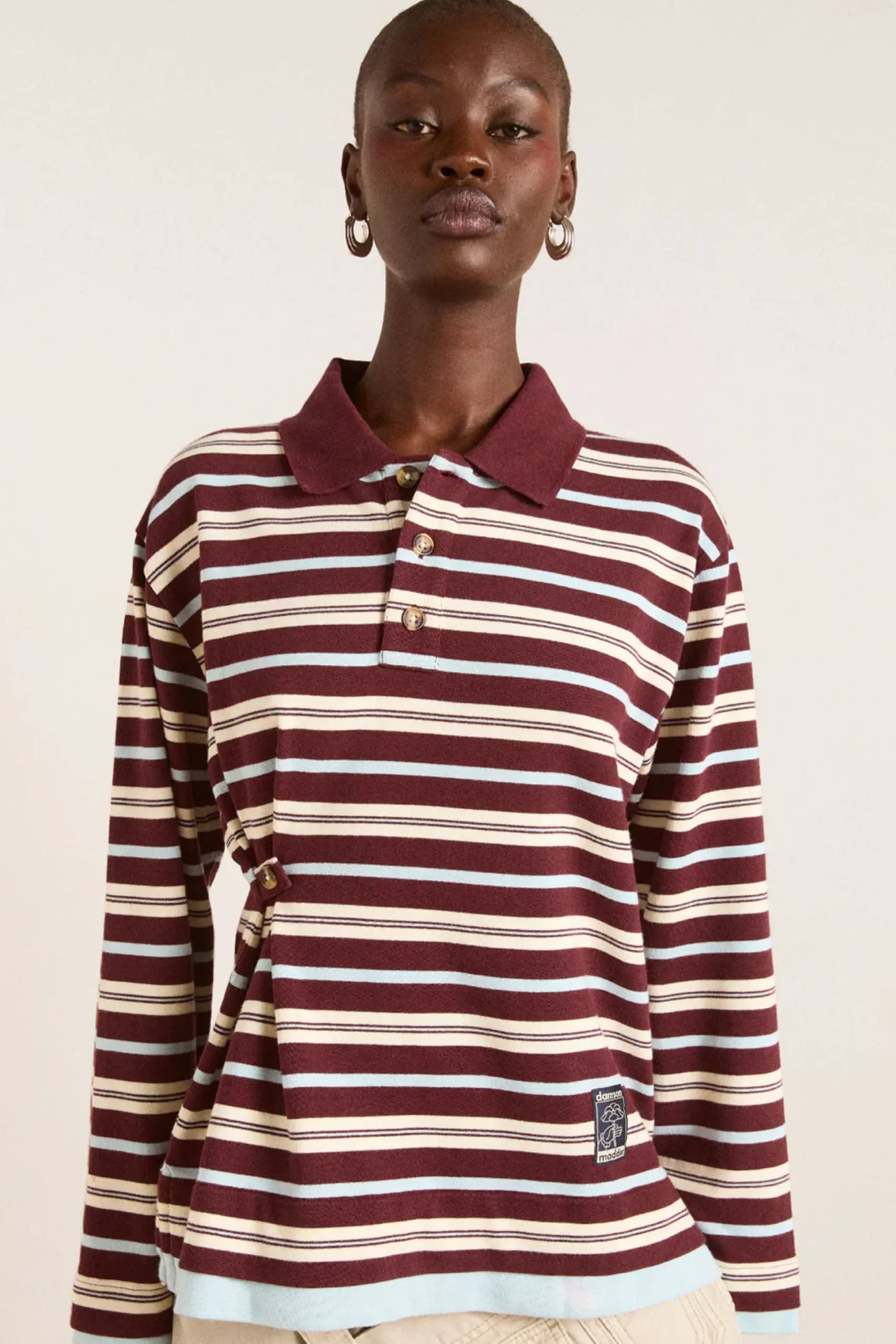 Noah Cinch Layered Rugby (Chocolate Stripe)