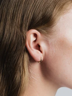 Organic Huggie Hoops (Gold)