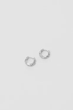 Organic Huggie Hoops (Silver)