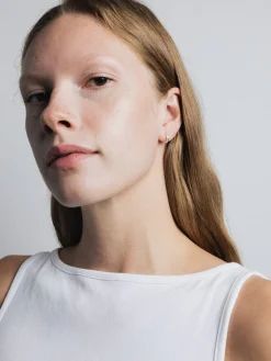 Organic Huggie Hoops (Silver)