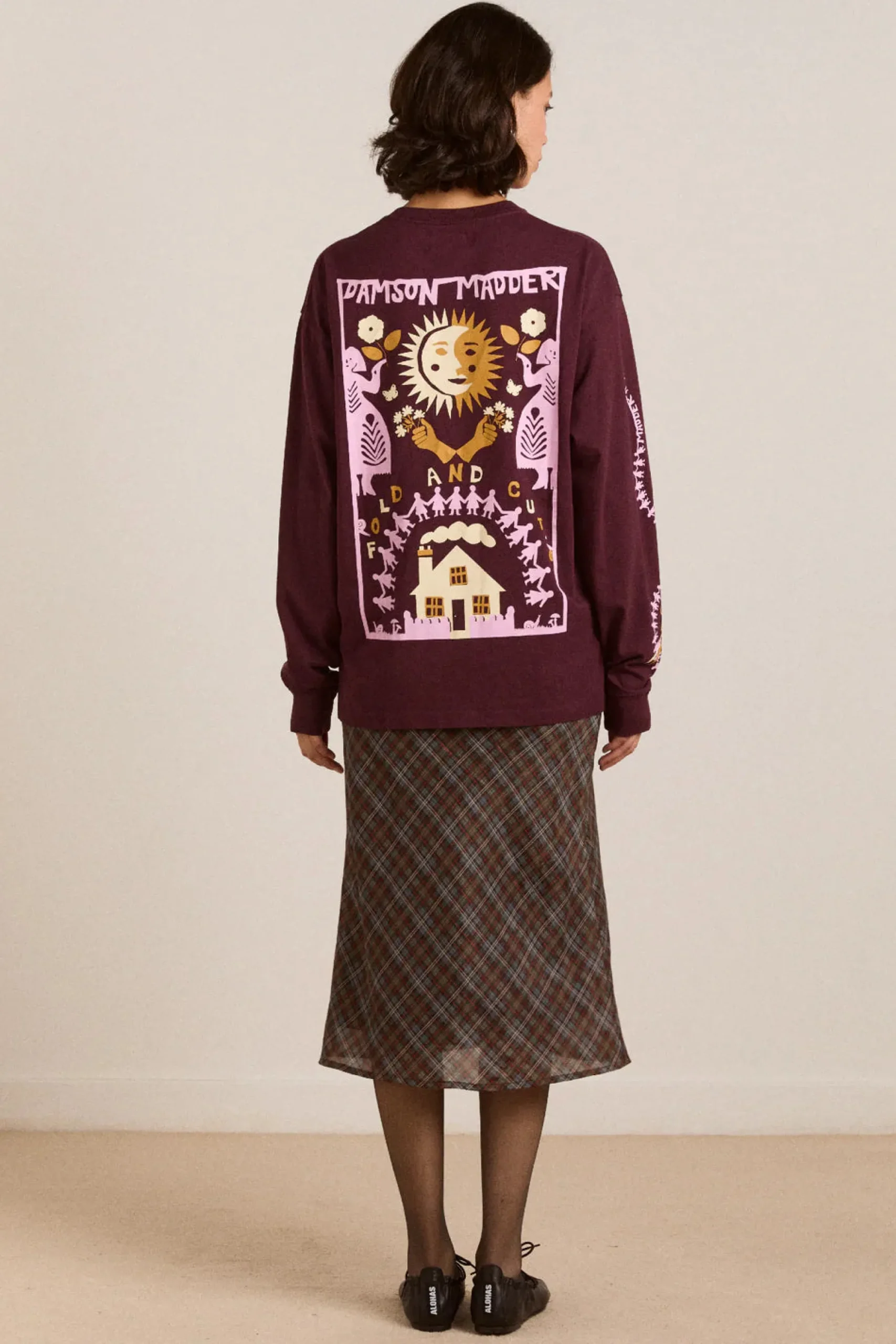 Paper Cut Gals Long Sleeve Tee (Fig)