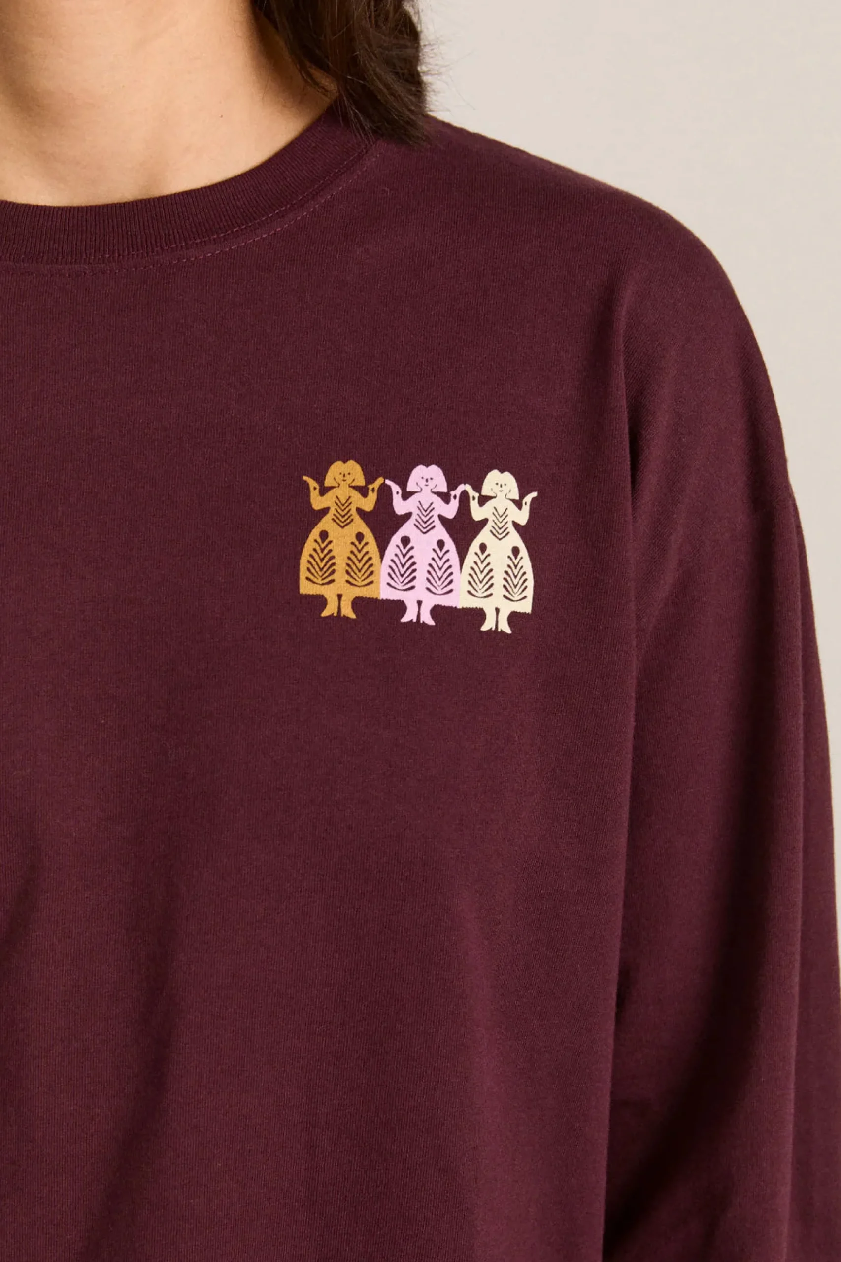 Paper Cut Gals Long Sleeve Tee (Fig)