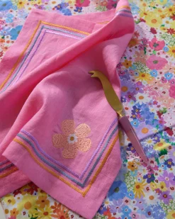 4-Piece Linen Napkin Set (Pink Delight)