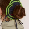 Piping Tie Scrunchie (Navy/Lime)