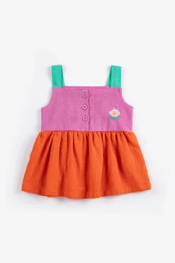 Pixel Daisy Color Block Woven Dress (Baby)