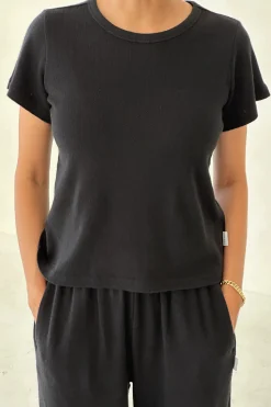 Pointelle Babe Tee (Black)