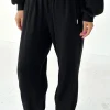 Pointelle Balloon Pants (Black)