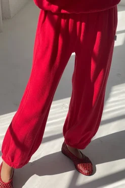 Pointelle Balloon Pants (Red Apple)