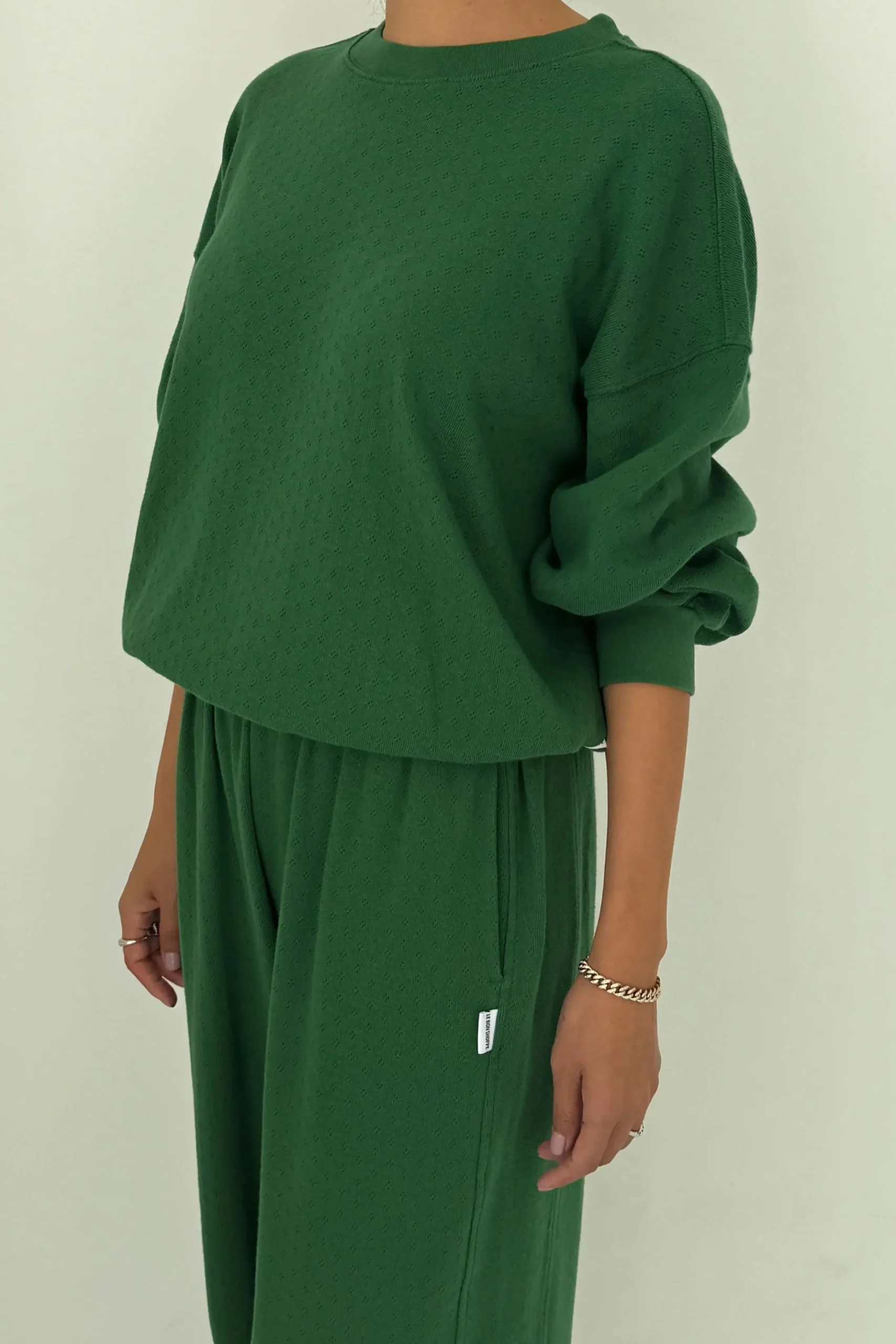 Pointelle Core Sweatshirt (Moss Green)