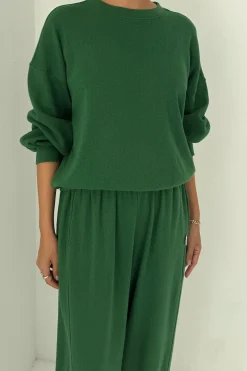 Pointelle Core Sweatshirt (Moss Green)